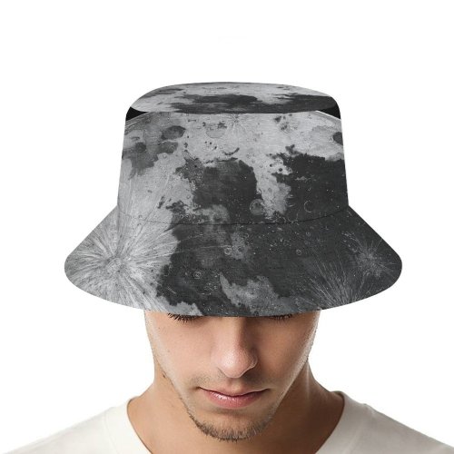 yanfind Adult Fisherman's Hat Space Black Dark Moon ColorOS Astronomy Fishing Fisherman Cap Travel Beach Sun protection