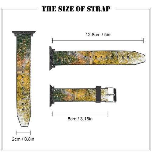 yanfind Watch Strap for Apple Watch Scenery Tree Plant Leaf Free Ground Trunk Outdoors Maple Wallpapers Road Compatible with iWatch Series 5 4 3 2 1