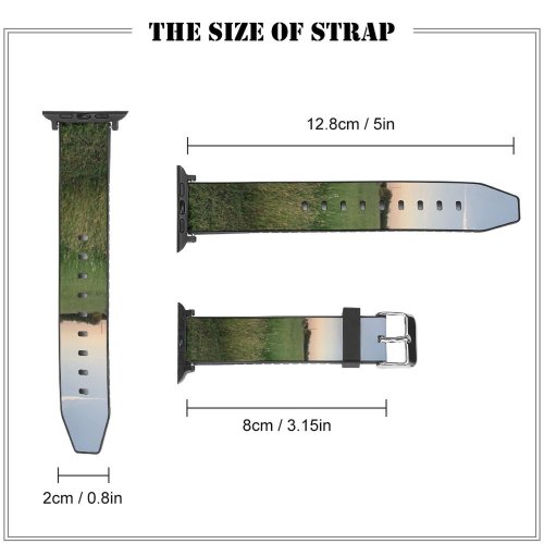 yanfind Watch Strap for Apple Watch Rural Countryside Plant Domain Pasture Farm Grassland Outdoors Ranch Grass Public Compatible with iWatch Series 5 4 3 2 1