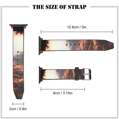 yanfind Watch Strap for Apple Watch Sundown Clouds Fehmarn Thunder Evening Sky Cloud Afterglow Sunset Horizon Sunrise Daytime Compatible with iWatch Series 5 4 3 2 1