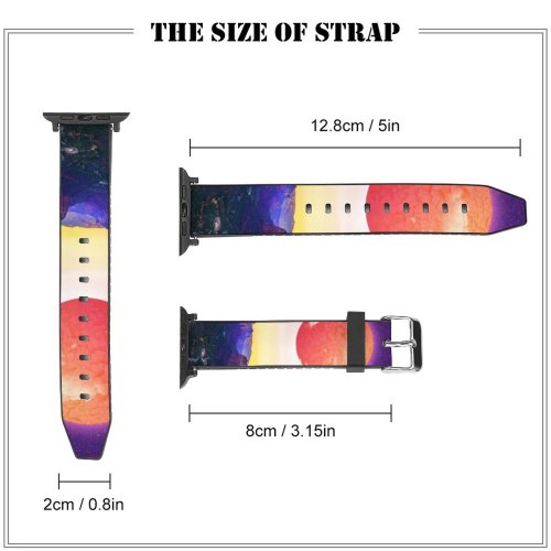 yanfind Watch Strap for Apple Watch Jessica   Valley Purple Sky Cracked Daytime Surreal Scenery Compatible with iWatch Series 5 4 3 2 1
