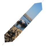 Yanfind Table Runner Coast Marina Ships Resources Shore Sky Iran Waterway Breakwater Chabahar Seaport Sea Everyday Dining Wedding Party Holiday Home Decor