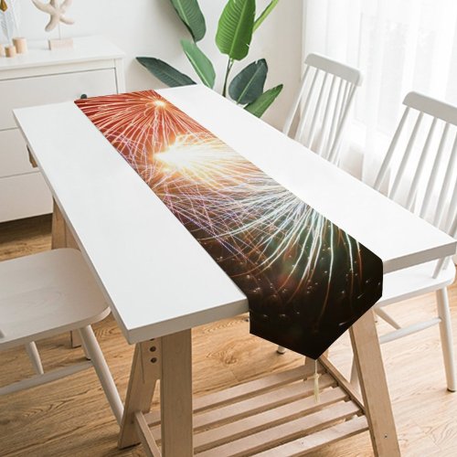 Yanfind Table Runner Th Bang Birthday Explosion Fireworks July Loud States Sprankling Sprankles Fire Firework Everyday Dining Wedding Party Holiday Home Decor