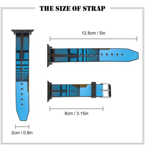 yanfind Watch Strap for Apple Watch Carsten Heyer Architecture  Look Reflection Glass Building Symmetrical Exterior Sky Compatible with iWatch Series 5 4 3 2 1