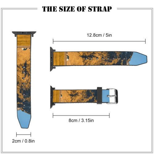 yanfind Watch Strap for Apple Watch Landscape Peak Countryside Domain Iceland Pictures Outdoors Range Panoramic Roadtrip Public Compatible with iWatch Series 5 4 3 2 1