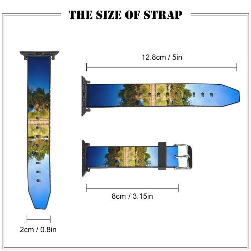 yanfind Watch Strap for Apple Watch Trey Ratcliff Trees Sky  Course Pond Reflection Landscape Compatible with iWatch Series 5 4 3 2 1