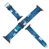 yanfind Watch Strap for Apple Watch Tile Tiles  Fountain Aqua Ripple Reflection Bubble Abstract Shimmer Squares Oakland Compatible with iWatch Series 5 4 3 2 1