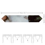 Yanfind Table Runner Funny Curiosity Outdoors Sit Cute Cat Eye Portrait Staring Kitten Pet Fur Everyday Dining Wedding Party Holiday Home Decor