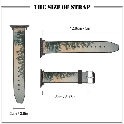 yanfind Watch Strap for Apple Watch Abies Flora Tree States  Snow Plant Idaho Fir Fog Free Compatible with iWatch Series 5 4 3 2 1