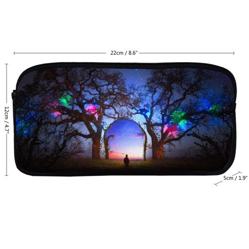 yanfind Pencil Case YHO Thiago Garcia Fantasy Surreal Dream Alone Doorway Spectrum Portal Zipper Pens Pouch Bag for Student Office School