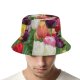 yanfind Adult Fisherman's Hat Flowers Tulip Flowers Multicolor Colorful Tulips Field Purple Beautiful Flower Garden Fishing Fisherman Cap Travel Beach Sun protection