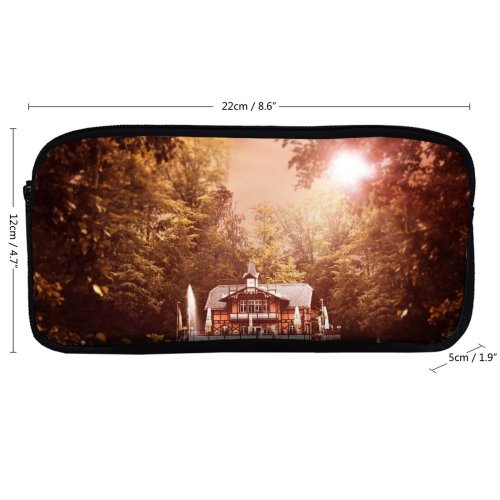 yanfind Pencil Case YHO Comfreak  Forest Trees  Light Lake Zipper Pens Pouch Bag for Student Office School