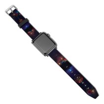 yanfind Watch Strap for Apple Watch Neville Black Dark Celebrations Christmas Christmas Decoration Merry Christmas Night Dark Lights Compatible with iWatch Series 5 4 3 2 1