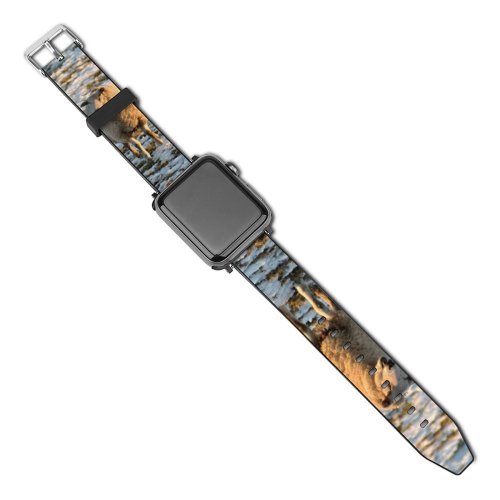 yanfind Watch Strap for Apple Watch Winter Farm Sheep Winter Snow Wildlife Snow Compatible with iWatch Series 5 4 3 2 1
