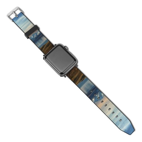 yanfind Watch Strap for Apple Watch Landscape Peak Tekapo Pictures Outdoors Stock Snow Alps Sunset  Free Compatible with iWatch Series 5 4 3 2 1