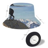 yanfind Adult Fisherman's Hat Winter Goat Landscape Mountain Chamois Goats Rocks Ice Cow Mountain Landscapes Family Fishing Fisherman Cap Travel Beach Sun protection