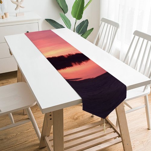 Yanfind Table Runner Backlit Tree Dark Clouds Sunset Landscape Evening Travel Light Beach Sun Sunrise Everyday Dining Wedding Party Holiday Home Decor