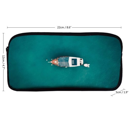 yanfind Pencil Case YHO Boats Boat Travel Transportation Ocean Diving Exploration Sea Seascape System Watercraft Sail Zipper Pens Pouch Bag for Student Office School