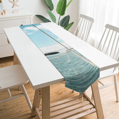 Yanfind Table Runner Boats Clouds Landscape Daylight Waves Sail Watercrafts Boat Sailboats Transportation Outdoors Wind Everyday Dining Wedding Party Holiday Home Decor