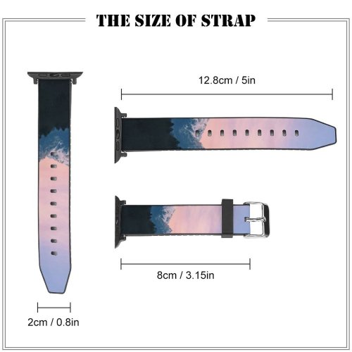 yanfind Watch Strap for Apple Watch Abies Range Slovenia Tree  Ribčev Snow Domain Plant Fir Purple Compatible with iWatch Series 5 4 3 2 1