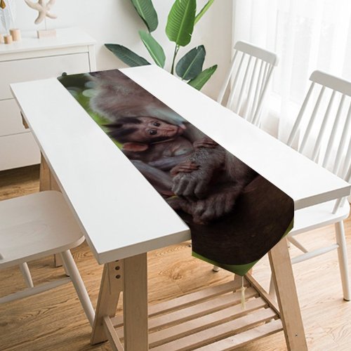 Yanfind Table Runner Ape Orangutan Tree Blur Ubud Wildlife Free Monkey Jungle Family Stock Everyday Dining Wedding Party Holiday Home Decor