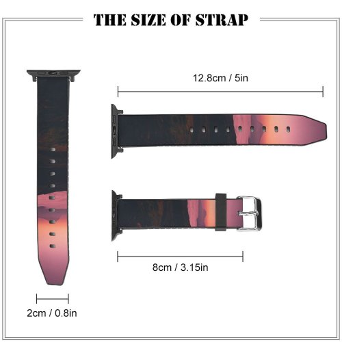 yanfind Watch Strap for Apple Watch Dawn Scenery Promontory Sky  Sunlight Panorama Sunset Dusk Italia Outdoors Compatible with iWatch Series 5 4 3 2 1