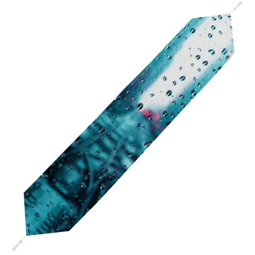Yanfind Table Runner Blur H Window Waterdrops Wet Droplets Glass Rain O Drops Raindrop Everyday Dining Wedding Party Holiday Home Decor