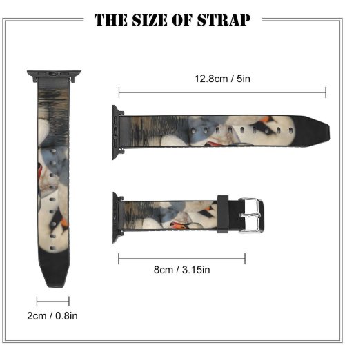 yanfind Watch Strap for Apple Watch  Winter Lake Elegant Bird Vertebrate Beak Ducks Geese Swans Duck Waterfowl Compatible with iWatch Series 5 4 3 2 1