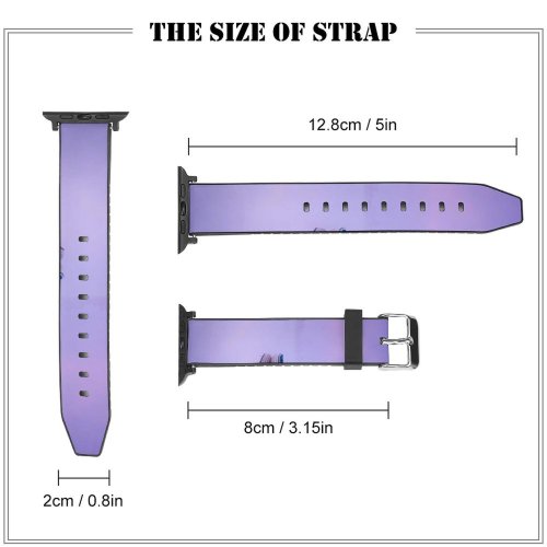 yanfind Watch Strap for Apple Watch John McSporran Loch Rusky Scotland Boats Foggy Mirror Lake Reflection Purple Scenery Compatible with iWatch Series 5 4 3 2 1