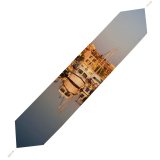Yanfind Table Runner Harbor Yachting Vehicle Sailboat Vessel Calm Sardinia Port Symmetry Boat Sea Sailing Everyday Dining Wedding Party Holiday Home Decor
