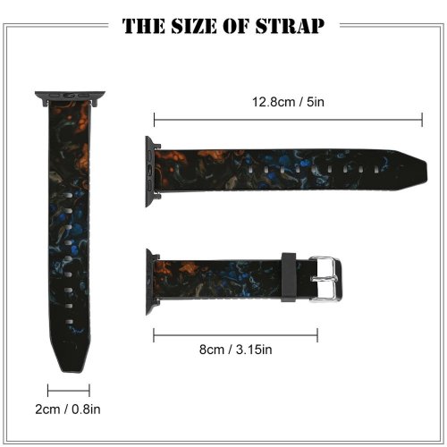 yanfind Watch Strap for Apple Watch Domain Liquid Abstract Fractal Ornament Molten HQ Acrylic Public Dark Art Compatible with iWatch Series 5 4 3 2 1