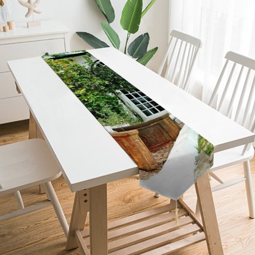 Yanfind Table Runner Building Farm Plant Architecture Tree Architecture Classic Botany Vineyard Farmhouse Home Garden Everyday Dining Wedding Party Holiday Home Decor