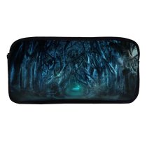 yanfind Pencil Case YHO Dorothe Avenue Trees Moonlight Woods Forest Path Road Landscape Zipper Pens Pouch Bag for Student Office School