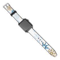 yanfind Watch Strap for Apple Watch Winter Flakes Design Christmas Symmetry  Snowflakes Xmascomp Snow Compatible with iWatch Series 5 4 3 2 1