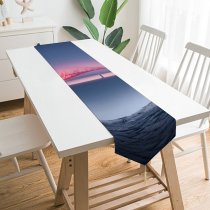 Yanfind Table Runner Otto Berkeley Architecture Forth Bridge United Kingdom UNESCO Heritage Queensferry Sunset River Everyday Dining Wedding Party Holiday Home Decor