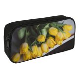 yanfind Pencil Case YHO Images Bouquet Daffodil Floral  Spring Petal Word Wallpapers Plant Decor Tulip Zipper Pens Pouch Bag for Student Office School