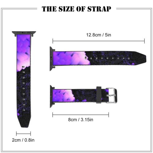 yanfind Watch Strap for Apple Watch Dante Metaphor Abstract Rays Violet Bars Glowing Blocks Compatible with iWatch Series 5 4 3 2 1