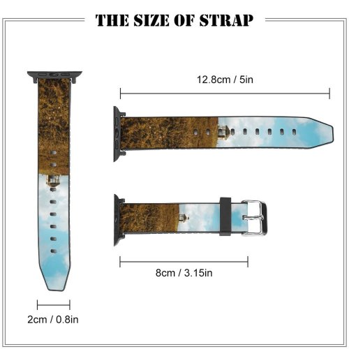 yanfind Watch Strap for Apple Watch Land Field Grassland Countryside Outdoors Mound Domain Images Public Slope Compatible with iWatch Series 5 4 3 2 1