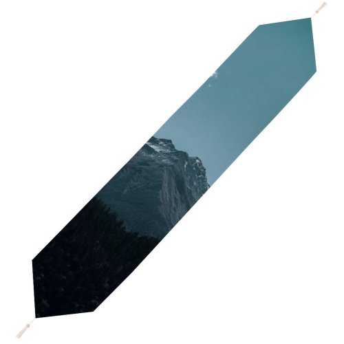 Yanfind Table Runner Abies Scenery Range Teal Tree Mountain Plant Fir Free Cyan Everyday Dining Wedding Party Holiday Home Decor