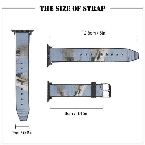 yanfind Watch Strap for Apple Watch Whooper  Bird Take  Lake Vertebrate Beak Wing Wildlife Egret Heron Compatible with iWatch Series 5 4 3 2 1