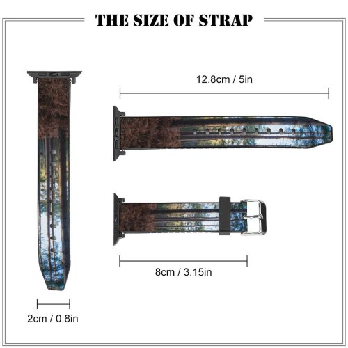 yanfind Watch Strap for Apple Watch Abies Plant Woodland Forest Wilderness  Pictures Outdoors Grey Tree Fir Compatible with iWatch Series 5 4 3 2 1