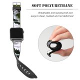 yanfind Watch Strap for Apple Watch Waterfall Plants Spring Rocks Stones Resources Watercourse Natural Landscape River Vegetation Compatible with iWatch Series 5 4 3 2 1