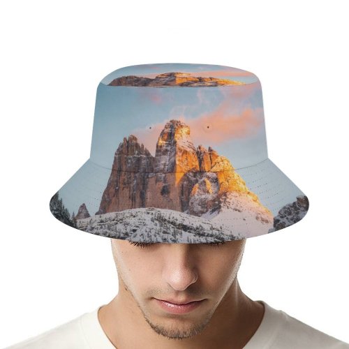 yanfind Adult Fisherman's Hat Daniel Seßler Tre Cime Di Lavaredo Italy Mountain Range Rock Formations Snow Fishing Fisherman Cap Travel Beach Sun protection