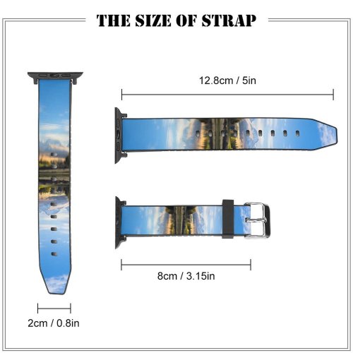 yanfind Watch Strap for Apple Watch Destin Mount Hutton Lake Landscape Reflections Zealand Compatible with iWatch Series 5 4 3 2 1