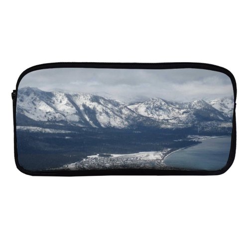 yanfind Pencil Case YHO Ridge Winter Tahoe Landforms Fell Cloud Snow Landscape Lake  Sky Highland Zipper Pens Pouch Bag for Student Office School