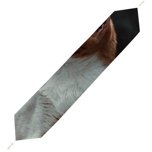 Yanfind Table Runner Funny Curiosity Outdoors Cute Cat Little Eye Portrait Staring Pet Whisker Fur Everyday Dining Wedding Party Holiday Home Decor