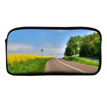 yanfind Pencil Case YHO Rape HDR Field Scenery Spring Sky Field Natural Spring Landscape Sky Street Zipper Pens Pouch Bag for Student Office School