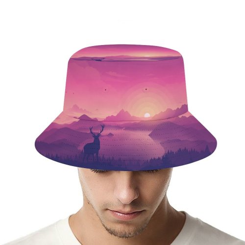 yanfind Adult Fisherman's Hat Coyle Scenery Lakeside Sunset Lake Landscape Scenic Panorama Fishing Fisherman Cap Travel Beach Sun protection