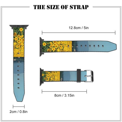 yanfind Watch Strap for Apple Watch  Sunflowers Landscape Italy Italian Field Crop Crops Scenery Flower Sky Plant Compatible with iWatch Series 5 4 3 2 1