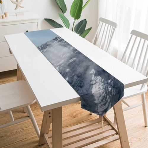 Yanfind Table Runner Landscape Peak Wettersteingebirge Creative Partenkirchen Pictures Cloud Alpspitze Outdoors Grey Snow Everyday Dining Wedding Party Holiday Home Decor